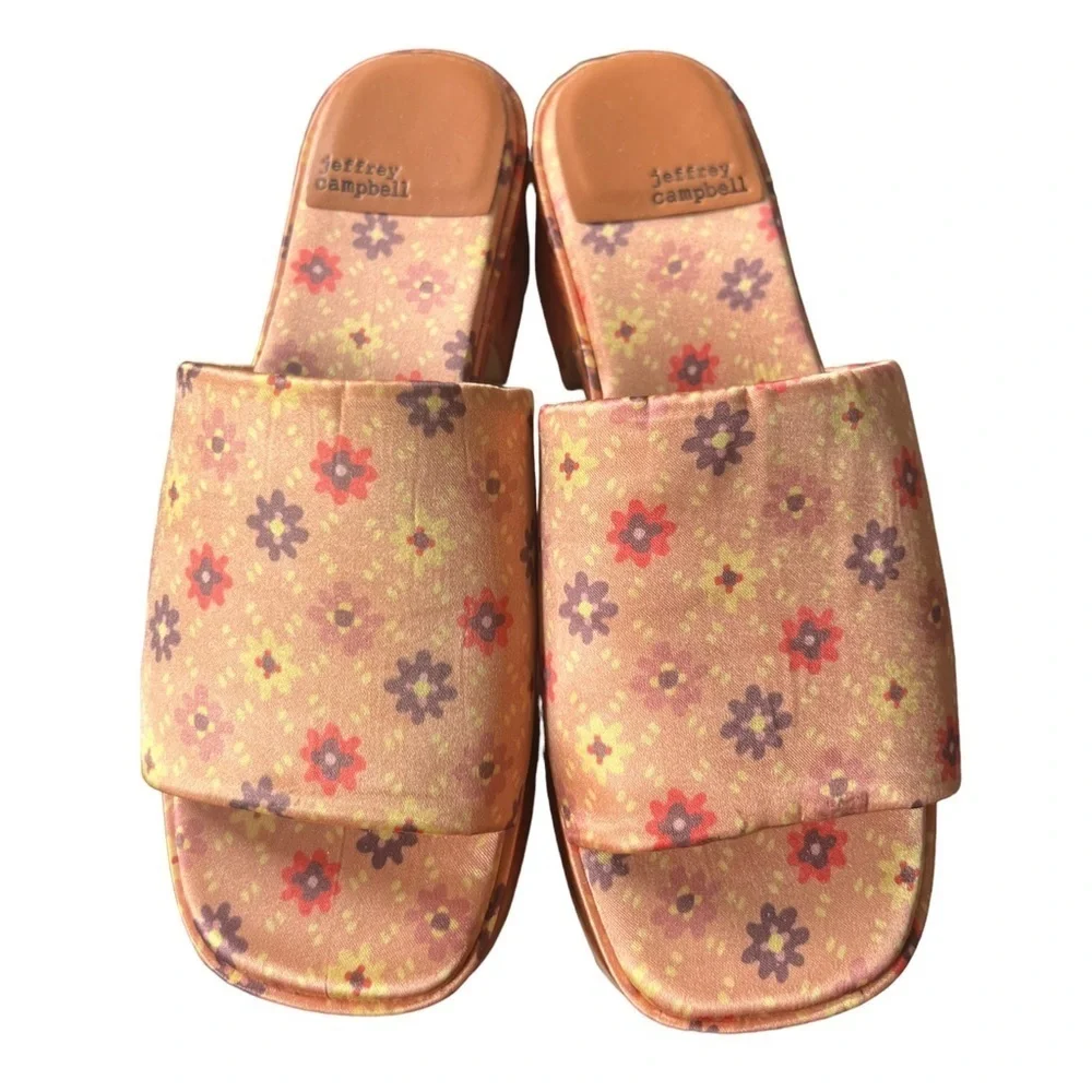 NWT Anthropologie Jeffrey Campbell Shindy Platform Slide Mules 70s Hippie Size 8 - Picture 7 of 12